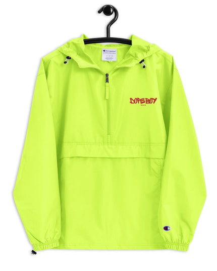 Embroidered Champion Packable Jacket Safety Green