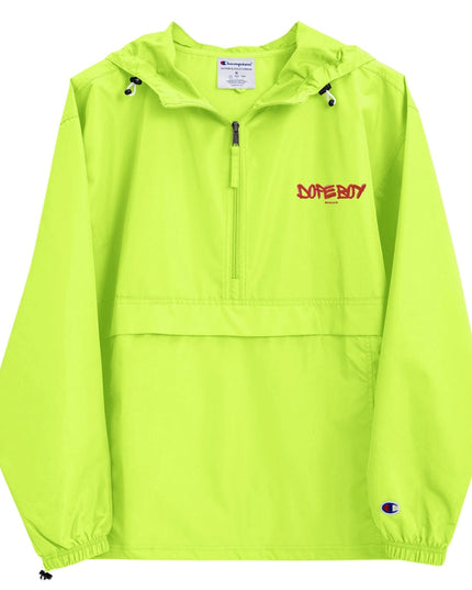 Embroidered Champion Packable Jacket Safety Green