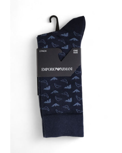 Emporio Armani Underwear Blue Cotton Sock