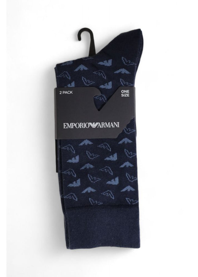 Emporio Armani Underwear Blue Cotton Sock