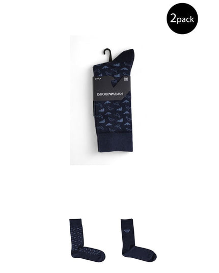 Emporio Armani Underwear Blue Cotton Sock