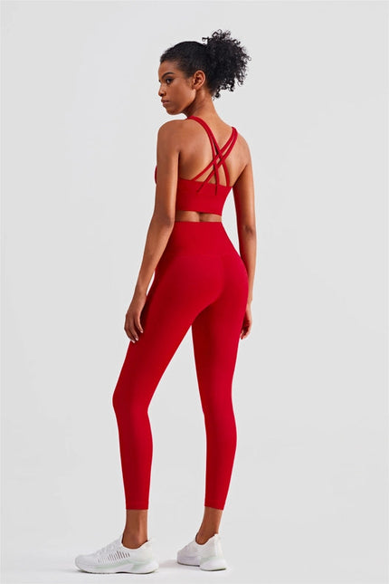 Empower High Waist Leggings Fiery Red