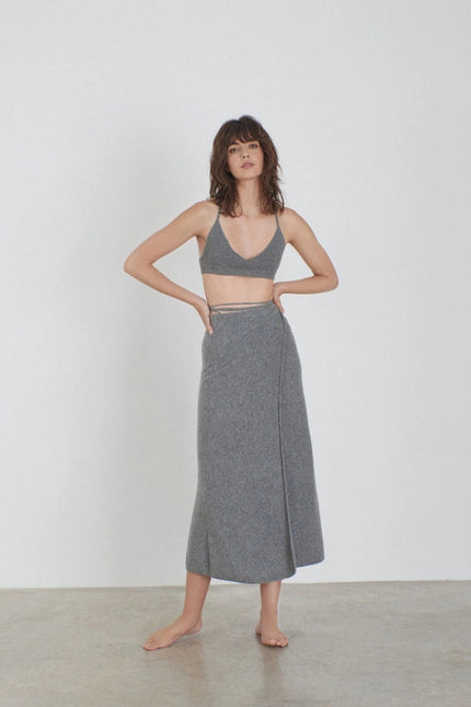 Esmeralda Cashmere Knitted Wrap Skirt