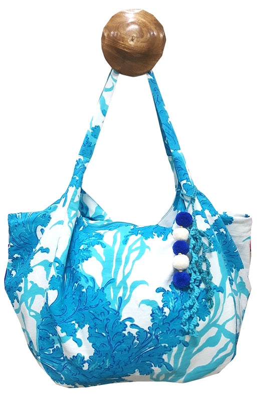 Esona Bag Big Coral White Blue Spring Summer