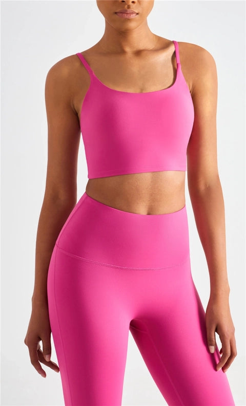 Esther Lycra® Cami Top Sports Bra Neon Pink