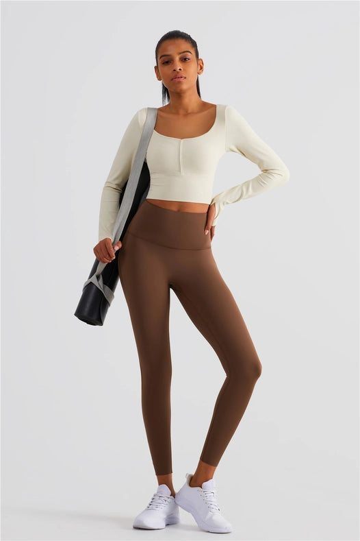 Esther Lycra® Seamless High Waist Leggings  Chestnut