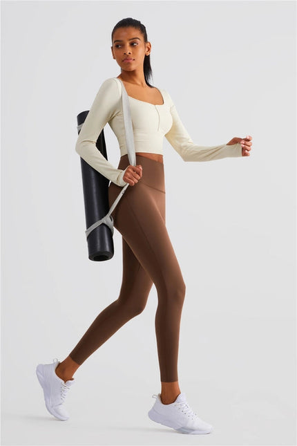 Esther Lycra® Seamless High Waist Leggings  Chestnut