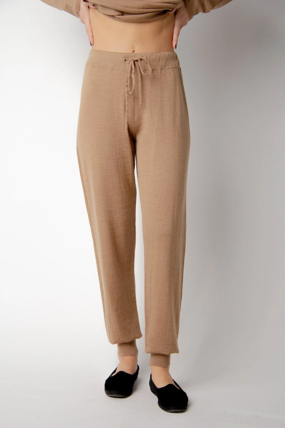 Extra Fine Merino Yoga Pants Camel