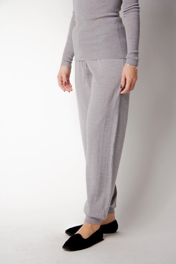 Extra Fine Merino Yoga Pants  Light Gray