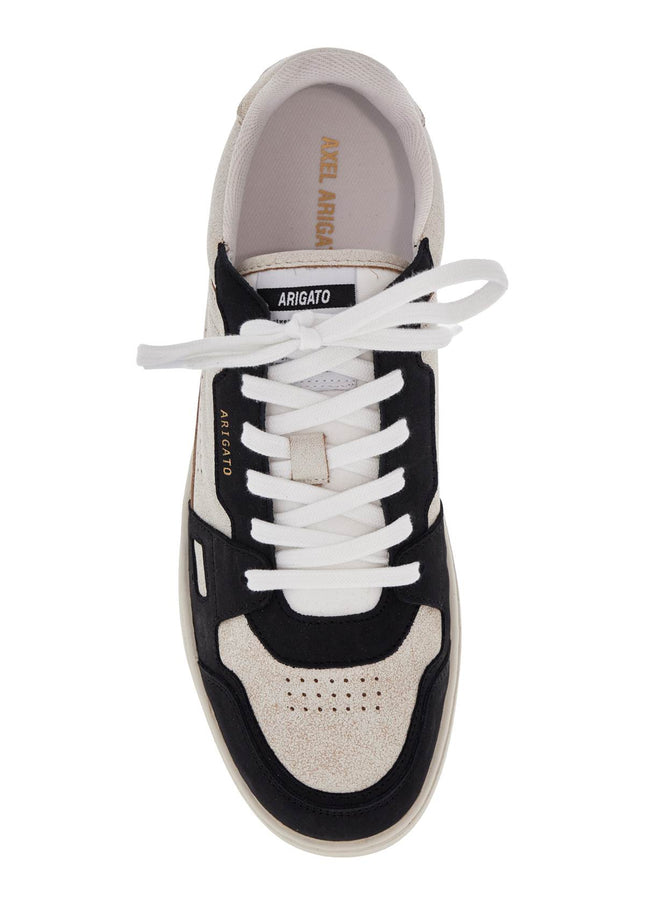 Axel Arigato sneaker dice lo beige and black in leather and suede with recycled materials