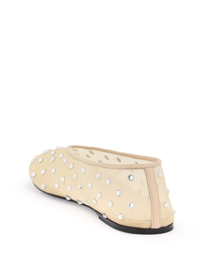 Khaite Marcy Mesh Ballet Flats With Swarovski Crystals-Khaite-Urbanheer