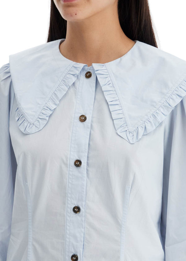 Ganni poplin shirt with oversized collar