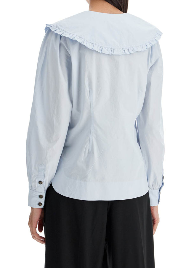 Ganni poplin shirt with oversized collar