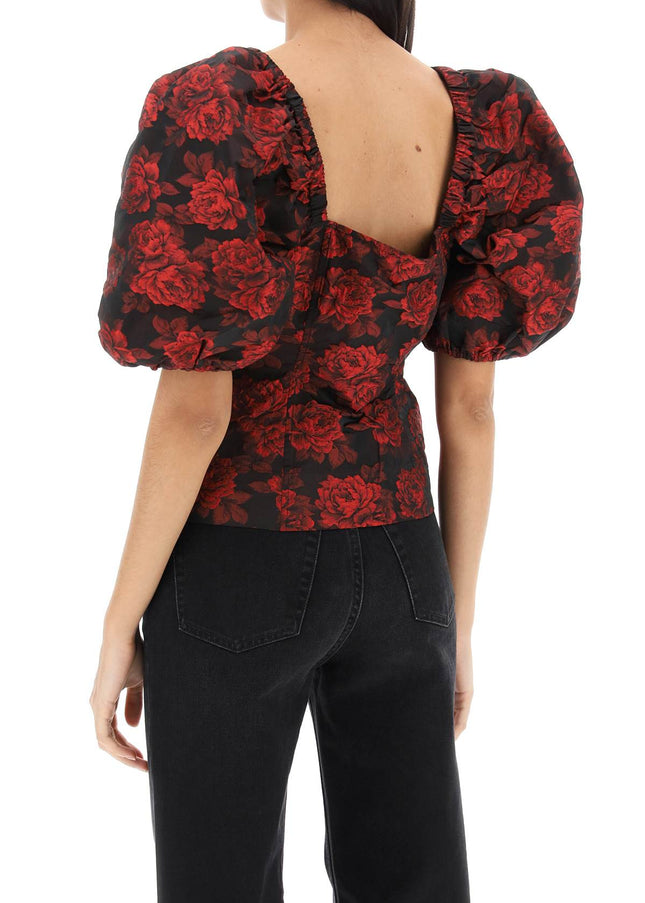 Ganni blouse in floral jacquard