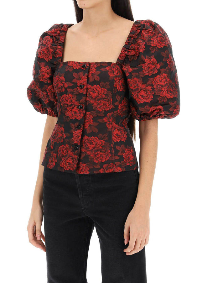 Ganni blouse in floral jacquard