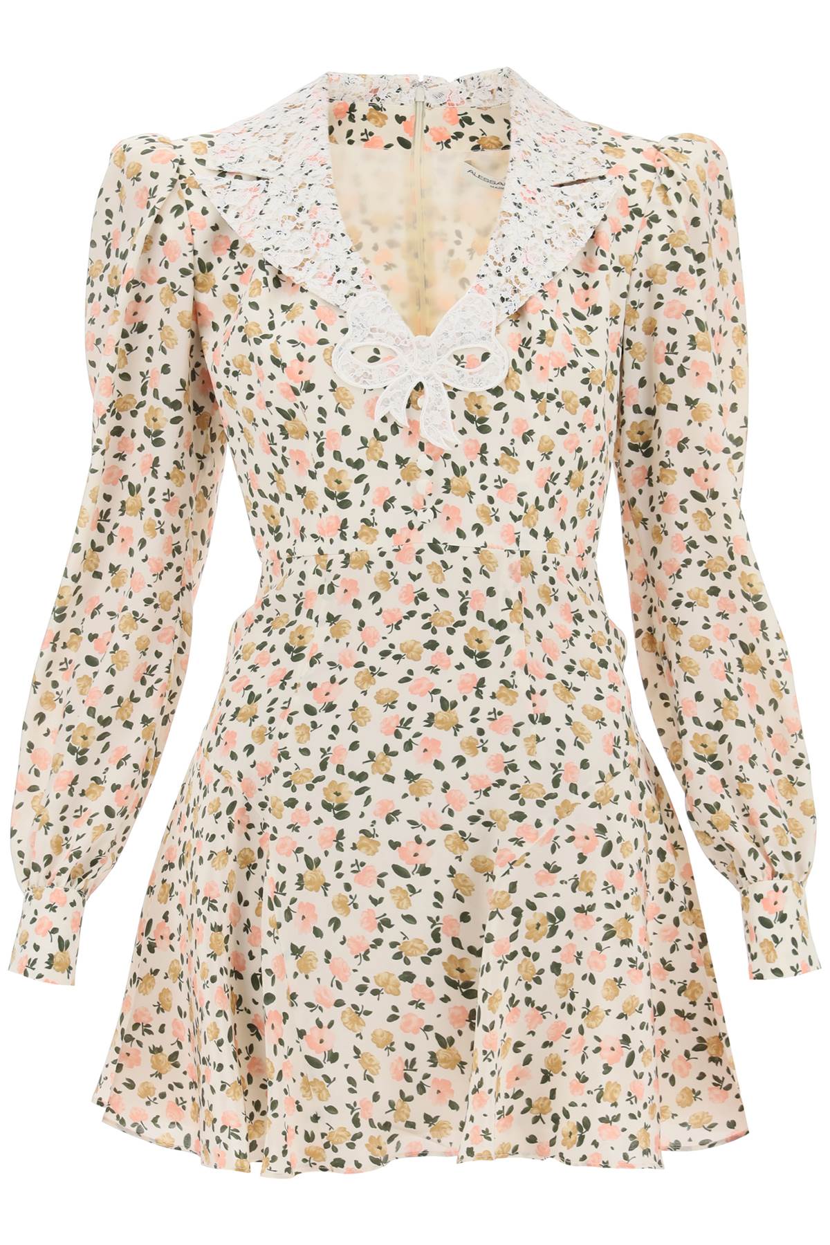 Alessandra Rich Mini Dress With Lace Collar White Urbanheer