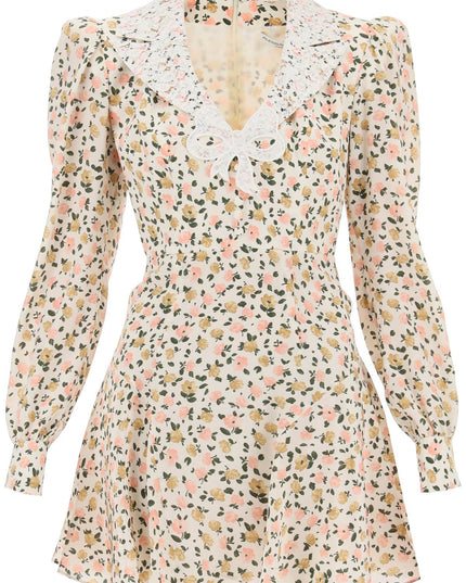 Alessandra Rich Mini Dress With Lace Collar White-Alessandra Rich-42-Urbanheer