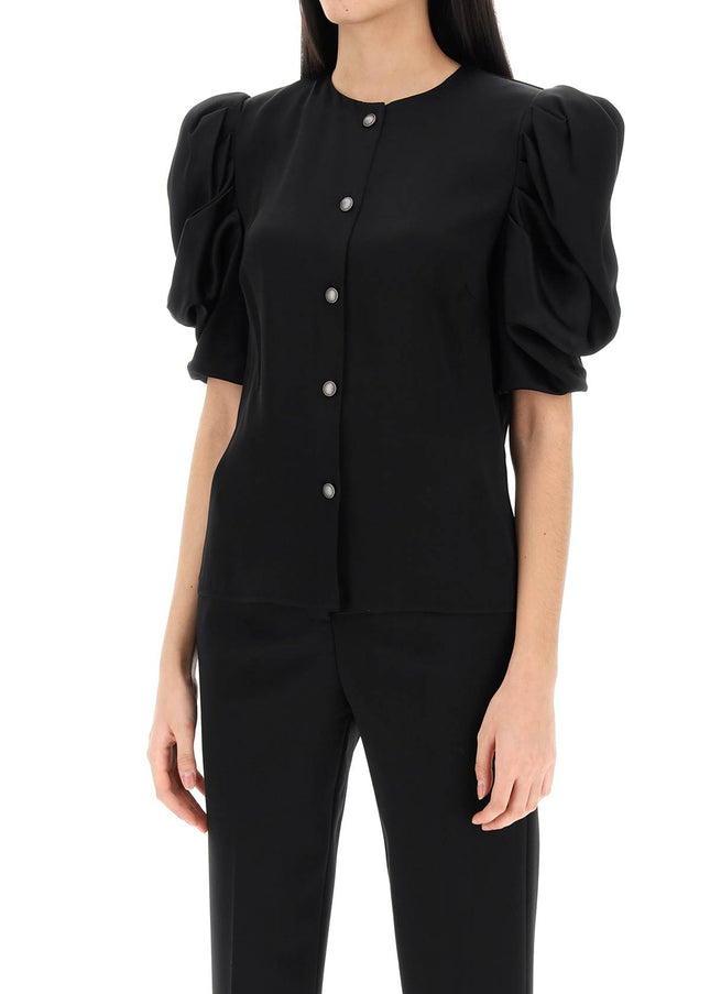 Alessandra Rich envers satin blouse with bouffant sleeves