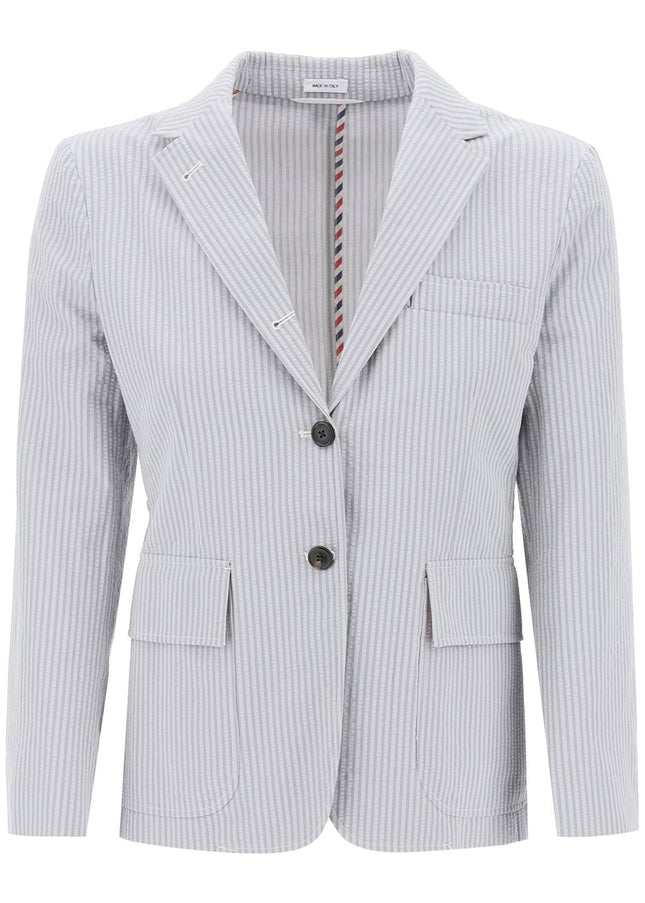 Thom Browne seersucker single-breasted jacket