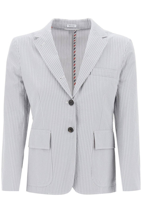 Thom Browne seersucker single-breasted jacket