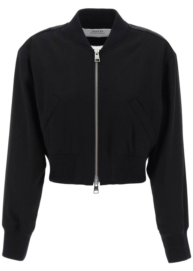 Ami Alexandre Matiussi cropped twill bomber jacket