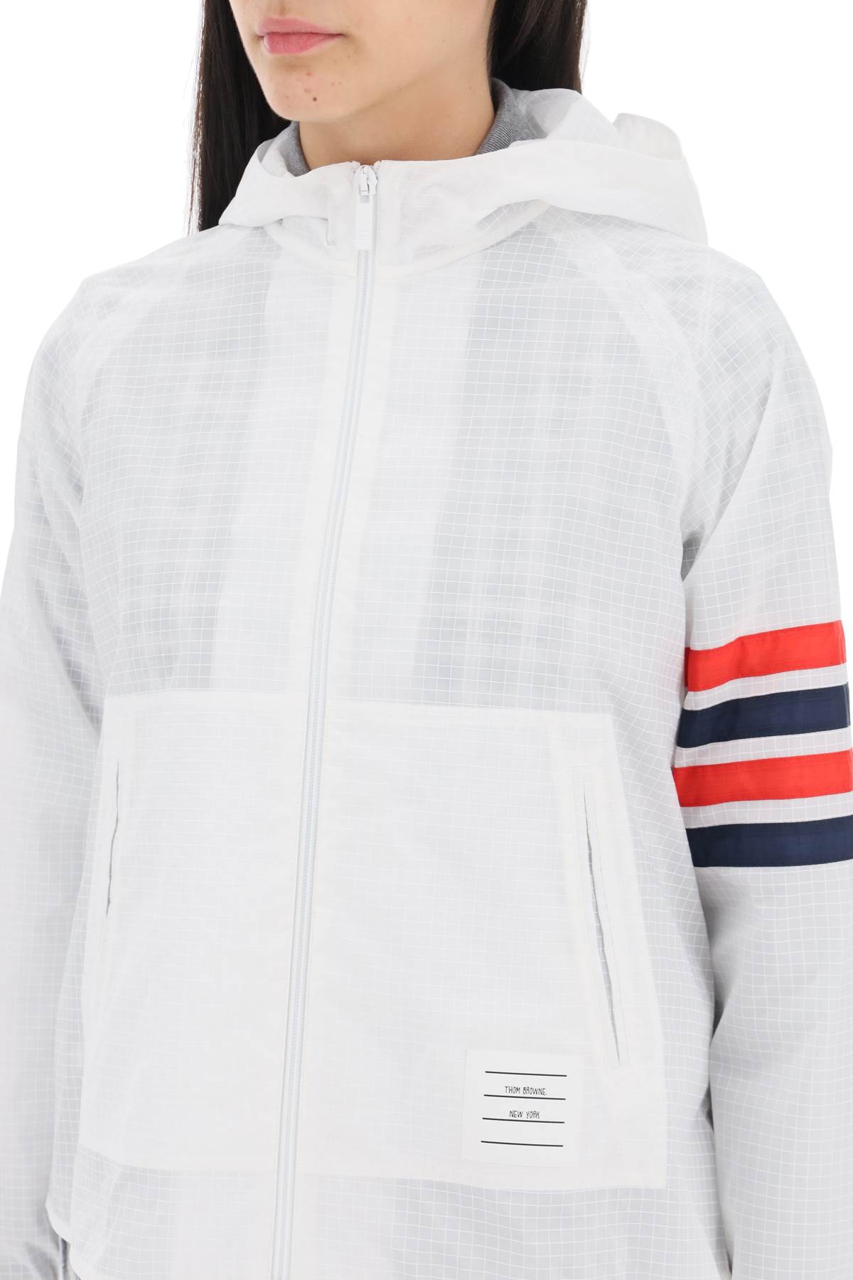 Thom Browne 4-Bar Jacket In Ripstop White-THOM BROWNE-Urbanheer