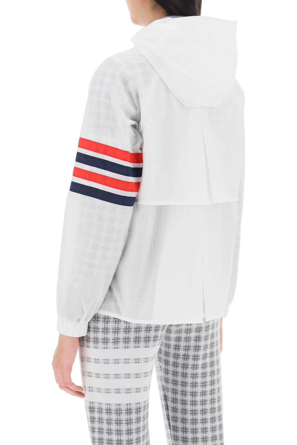 Thom Browne 4-Bar Jacket In Ripstop White-THOM BROWNE-Urbanheer