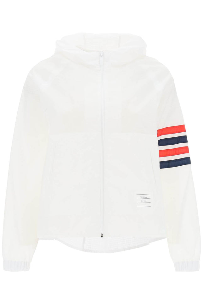 Thom Browne 4-Bar Jacket In Ripstop White-THOM BROWNE-38-Urbanheer