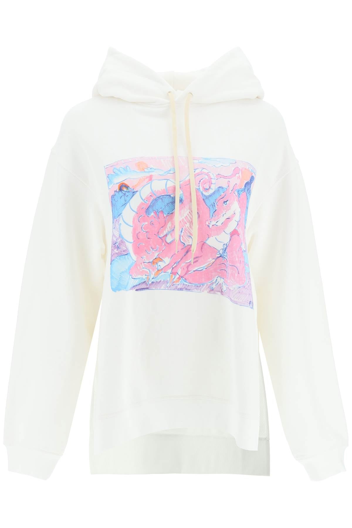 Marni Pink Dragon Print Oversized Hoodie-Fashion | Accessories > Clothes and Shoes > Hoodies-Marni-40-Urbanheer