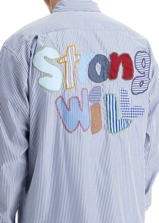 Comme Des Garcons Shirt 'strong will' striped