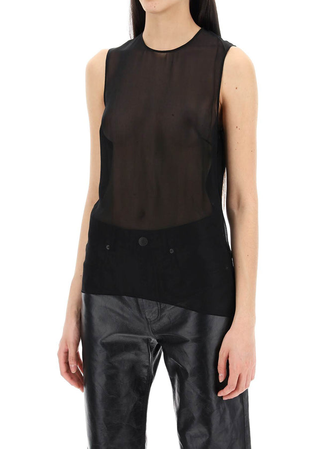 Ami Alexandre Matiussi sleeveless silk top in