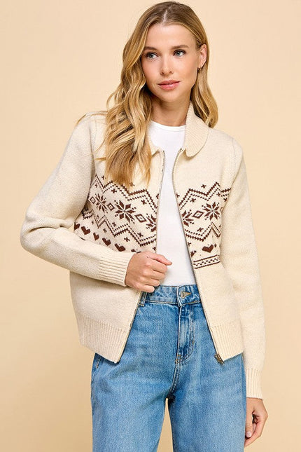 Fair Isle Patter Knit Sweater