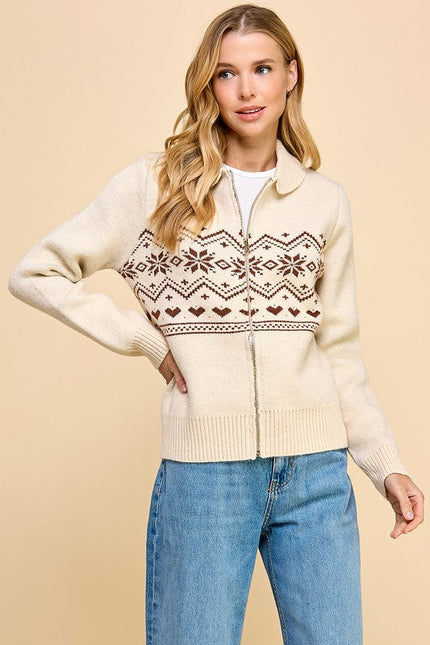 Fair Isle Patter Knit Sweater