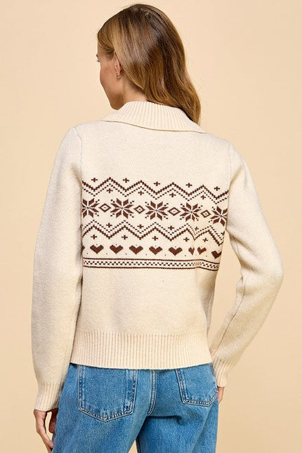 Fair Isle Patter Knit Sweater