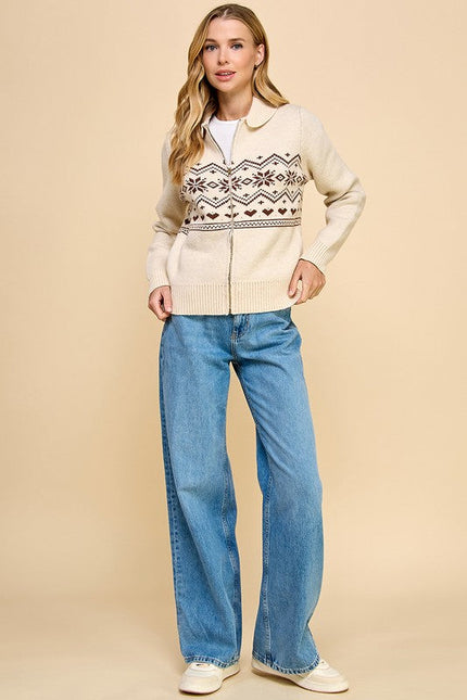 Fair Isle Patter Knit Sweater