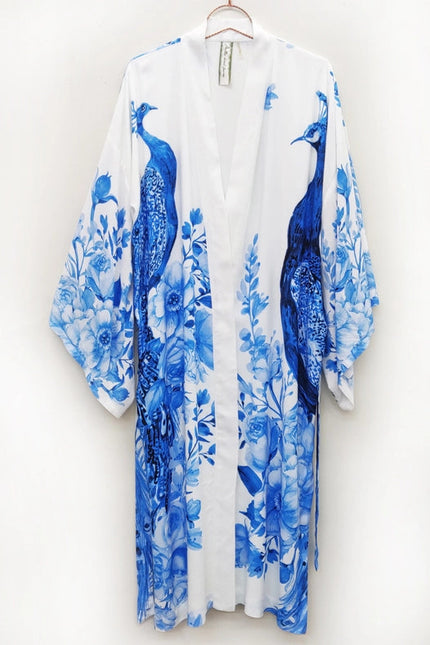 Fantasy Kimono White Peacock