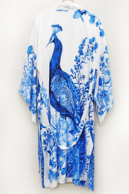 Fantasy Kimono White Peacock