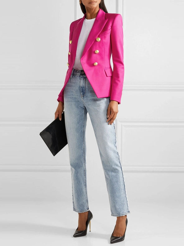 Fashionable Short Double Breasted Suit Jacket