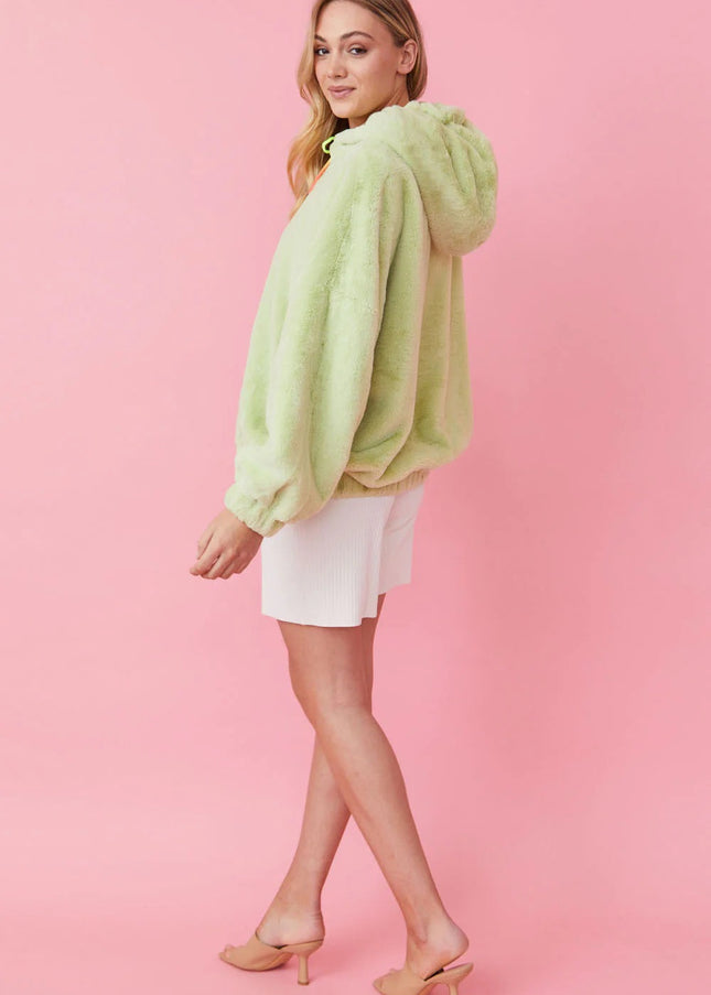 Faux Fur Oversized Pear Hoodie-3