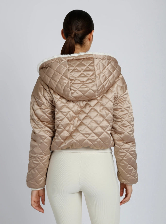 Fawn Reversible Faux Fur Hoodie - Taupe