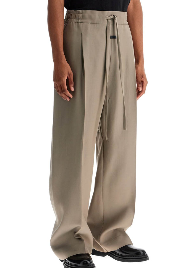 Fear Of God beige wide leg pants in virgin wool and viscose