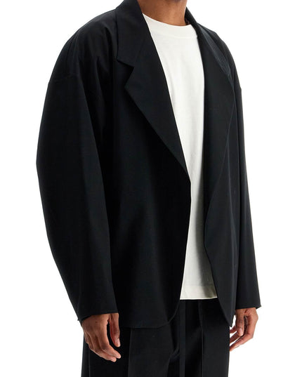 Fear Of God blazer in misto cotone e lana nero oversize con zip