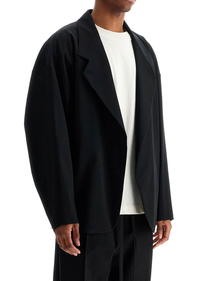 Fear Of God blazer in misto cotone e lana nero oversize con zip