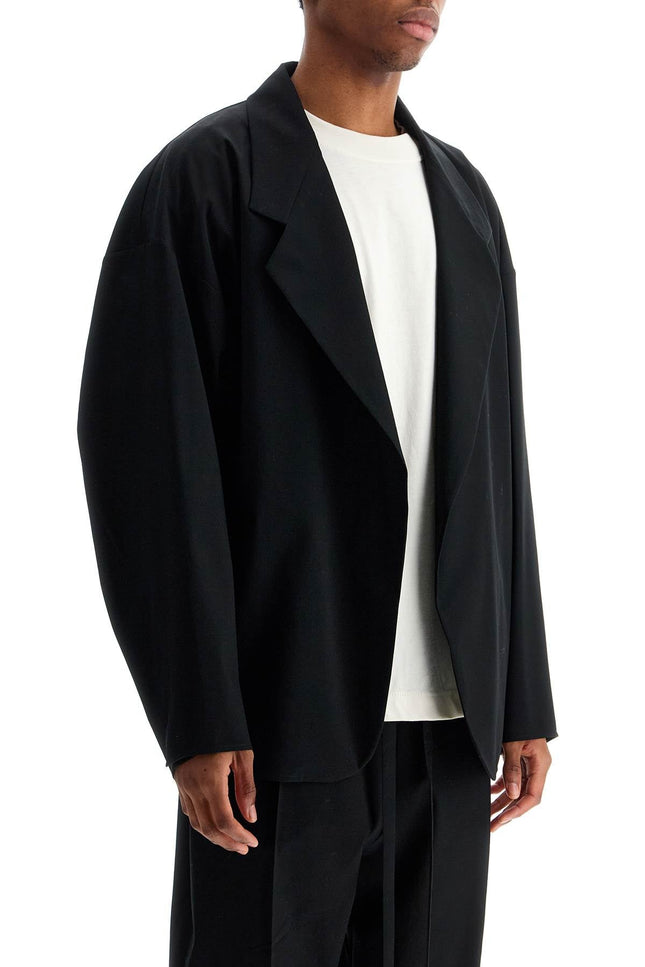 Fear Of God blazer in misto cotone e lana nero oversize con zip