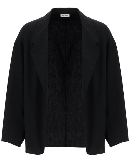 Fear Of God blazer in misto cotone e lana nero oversize con zip