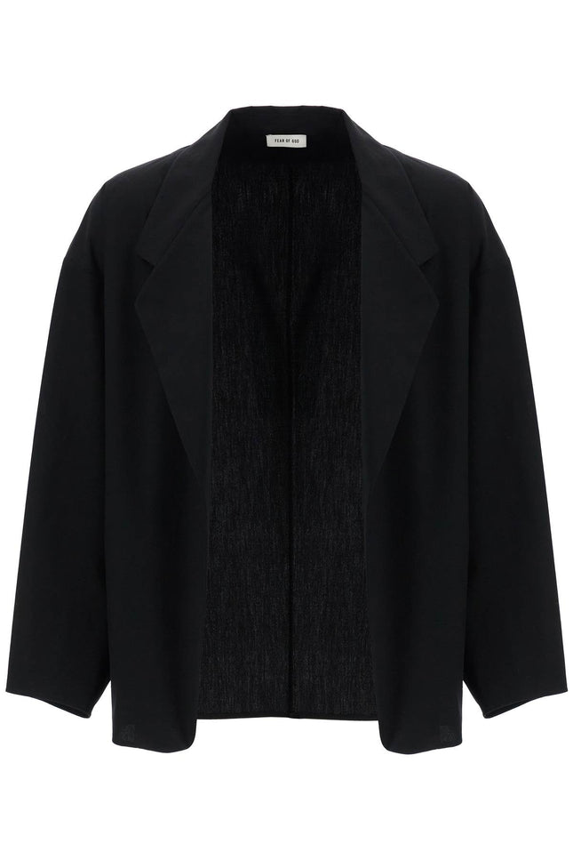 Fear Of God blazer in misto cotone e lana nero oversize con zip