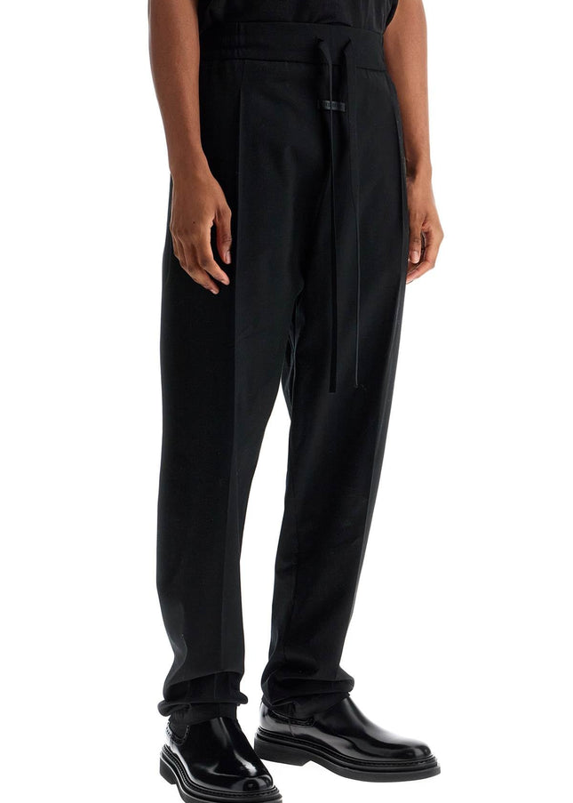 Fear Of God wide leg black cotton and wool pants