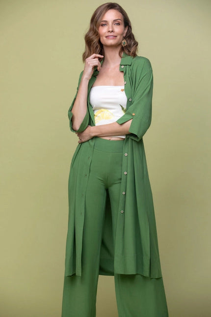 Flared Trousers Green