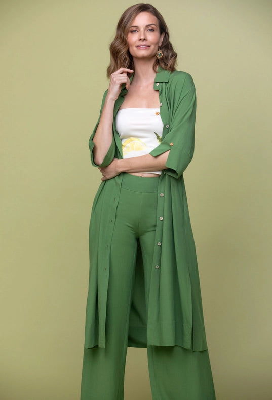 Flared Trousers Green
