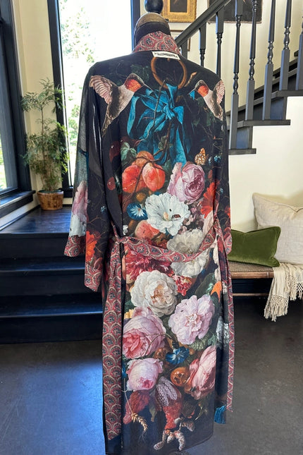 Flight of Fancy Long Duster Kimono Robe w/ Hummingbirds